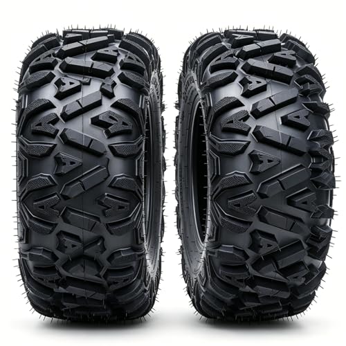 26x12-12 ATV Tires All Terrain 6PR 26x12x12 ATV UTV Off Road Mud Trail Tires Tubeless and Heavy Duty Construction Pack of 2