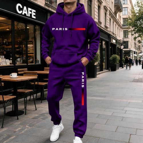 Mens Sweatsuits 2 Piece Set Fleece Hoodie Track Pants Joggers Tracksuit - image 2