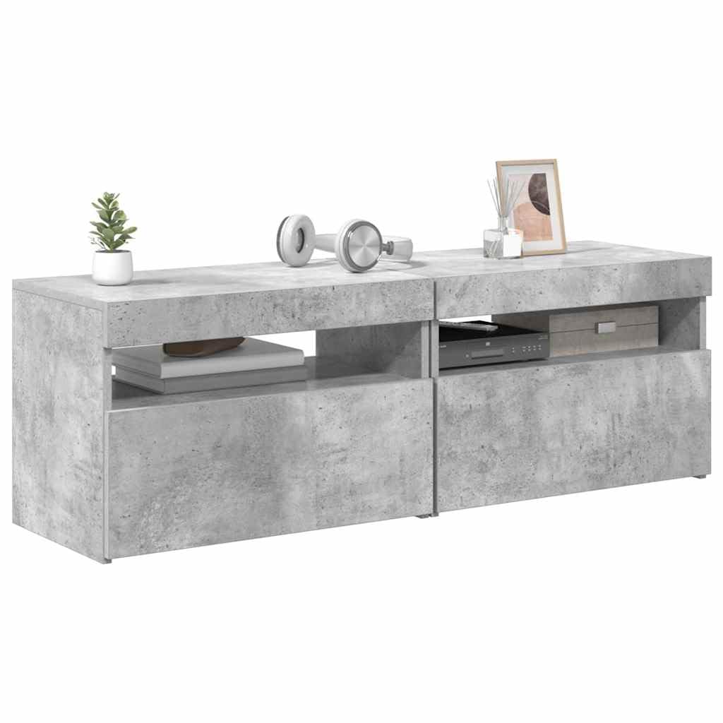 Moderno con luces LED RGB para sala de estar 2 uds gris 60x35x40 cm