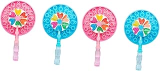 ibasenice Toys 2 Sets 2 Pcs Children Windmill Bubble Stick Bubble Wand Bubble Blower Wand Bubble Maker Toy with Bubble Liquid (Light Blue+Pink) Bubble Machine