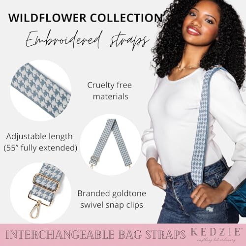 Image of KEDZIE Embroidered Interchangeable Bag Straps Adjustable Length 55 inch Handbag Purse 2-inch Wide Guitar Style Crossbody Strap