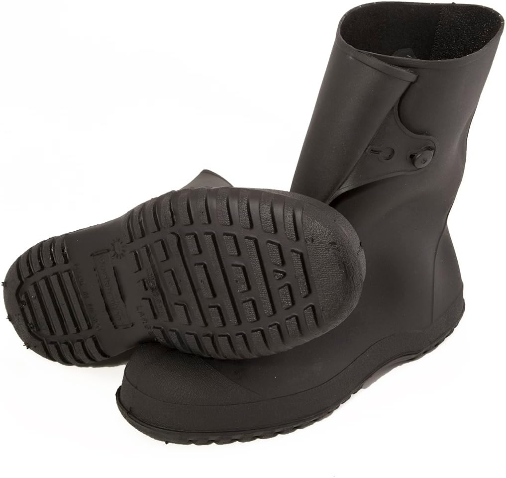 TINGLEY 35121 Workbrutes Rubber Overshoe, Waterproof Slip-On Shoe Cover for Work Shoes & Sneakers, Durable Protection for Low-Profile Footwear, Black