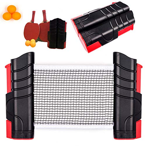 QIANYI Portable Game Table Top Tennis Retractable All-in-one Ping Pong Set,2 Premium Table
