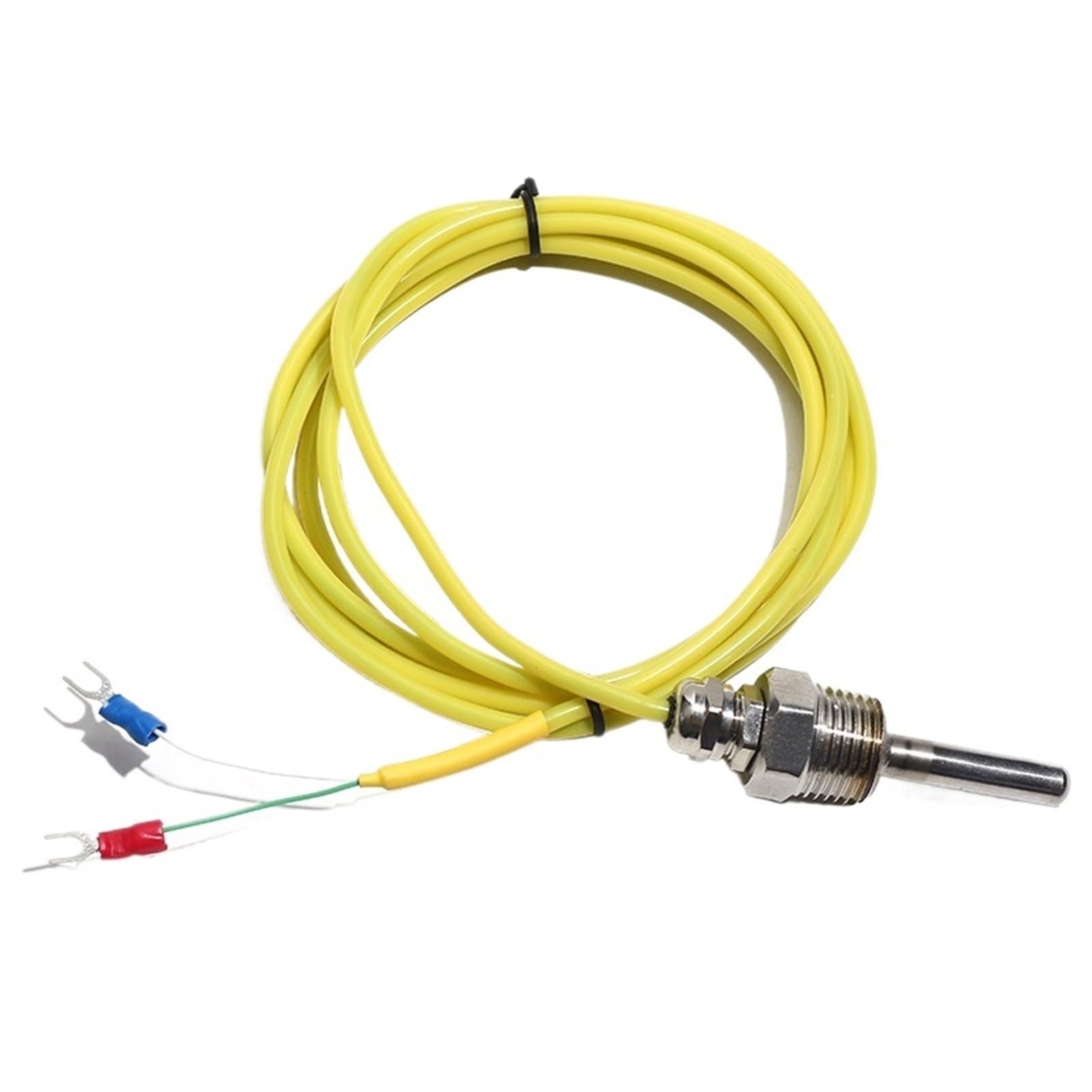 1 sensor de temperatura tipo K, sonda roscada de acero inoxidable de 2 m, termopar M12*1,5 mm/M20*1,5 mm, cable blindado con gel de sílice(M20x1.5 probe5x30mm)