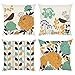 Bonhause Fundas de Cojín Flores y Pájaro 45x45cm Funda de Almohada Flor Amarilla y Azul Primavera Poliéster Lino Cojines Decorativos para Sofá Cama Hogar Exterior Juego de 4