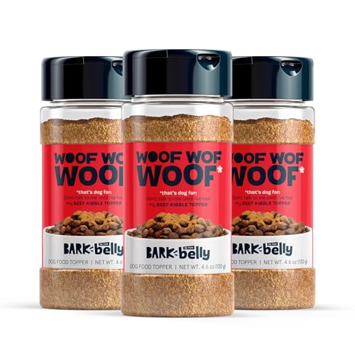 Image of Bark in the Belly Beef Dog Food Topper - Limited Ingredient Blend with Real Beef & Rosemary - Shake & Sprinkle Meal Mixer for Dogs of All Breeds and Life Stages (Pack of 3)