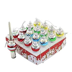 Kurt adler miniature ornaments and treetop set of 16  urban country home decor