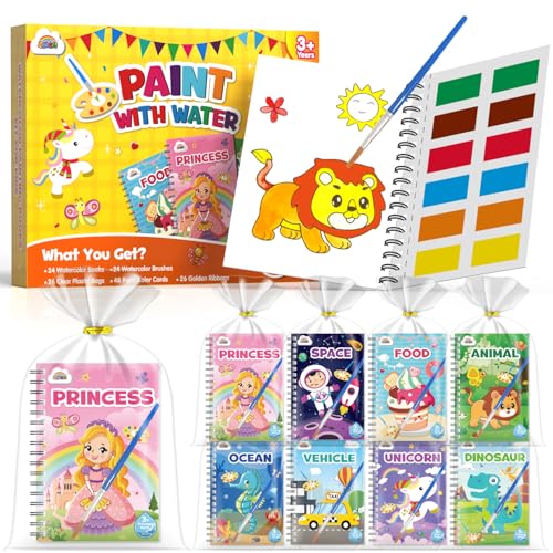 ZMLM 24 Water Coloring Books for Kids Party Favors - Bulk Mini Coloring Books for Kids Ages 4-8,Small Birthday Goodie Bag Stuffers School Teacher Return Gift Art Crafts Classroom Prizes (Classic)