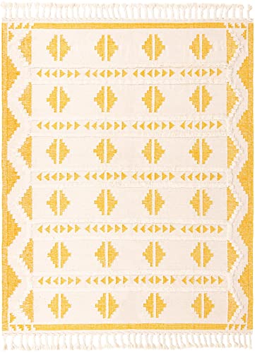 Unique Loom Mesa Collection Area Rug - Maricopa (8' x 10' Rectangle, Yellow and White)