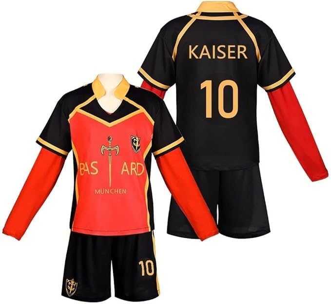 Isagi Yoichi Cosplay Costume Ness Michael Kaiser Cosplay Red Football Jersey Sportsuit Outfit Suit Shirt Vest Shorts