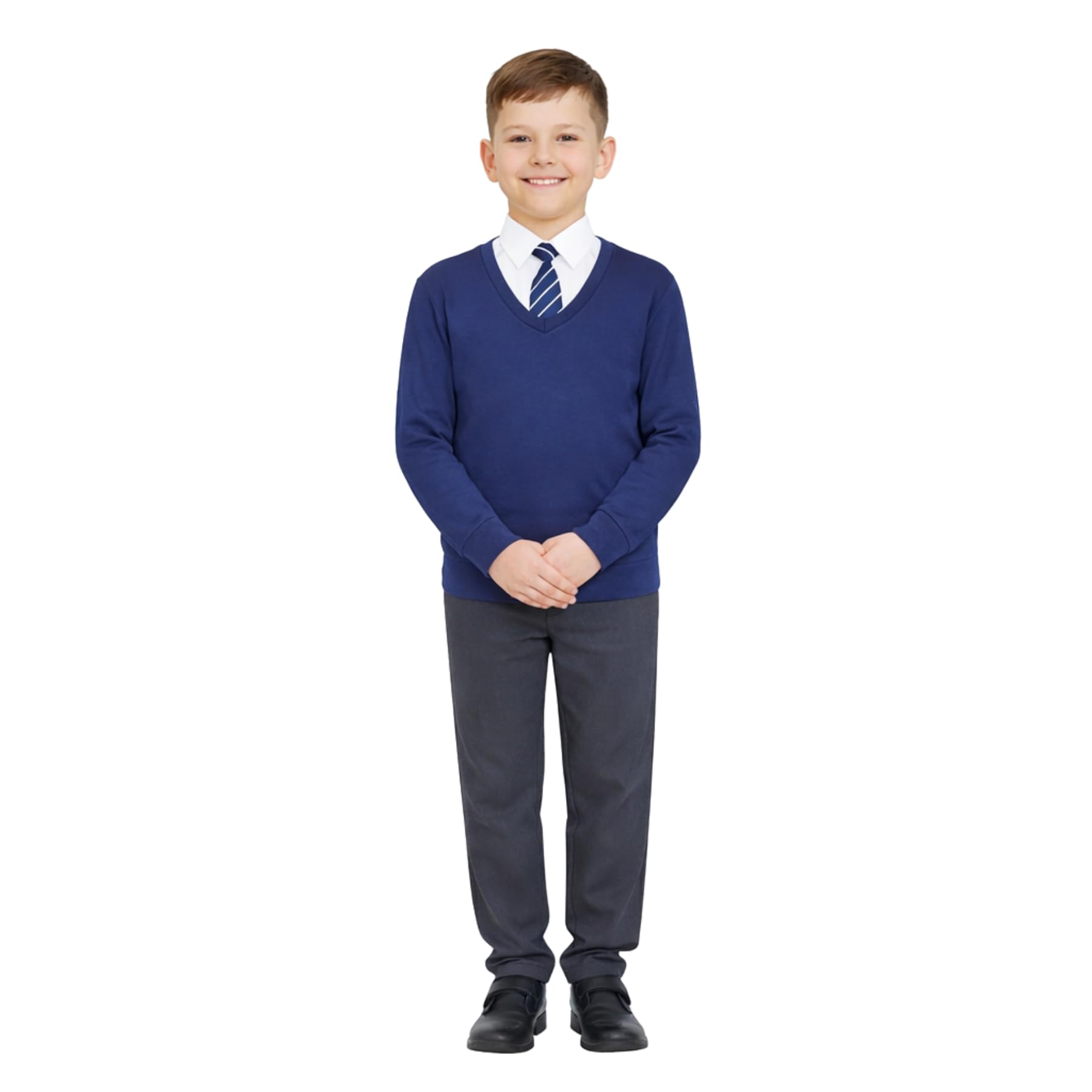 A2z 4 Kids Boys Navy Kids School Jumper V Neck Sweatshirt - V Neck Jumper 11-12