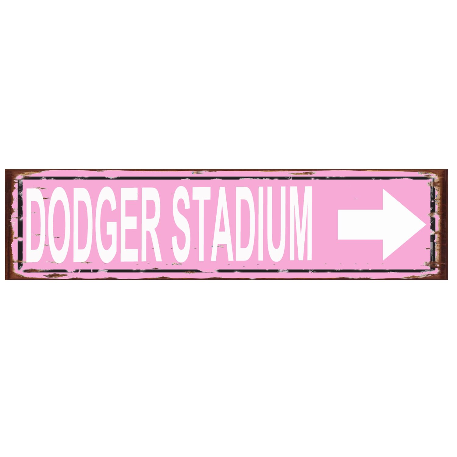 Dodger Stadium Decor Street Sign for Home Bar Coffee Garden Indoor Ourdoor Decor Metal Tin Sign Pink 4x16 Inch