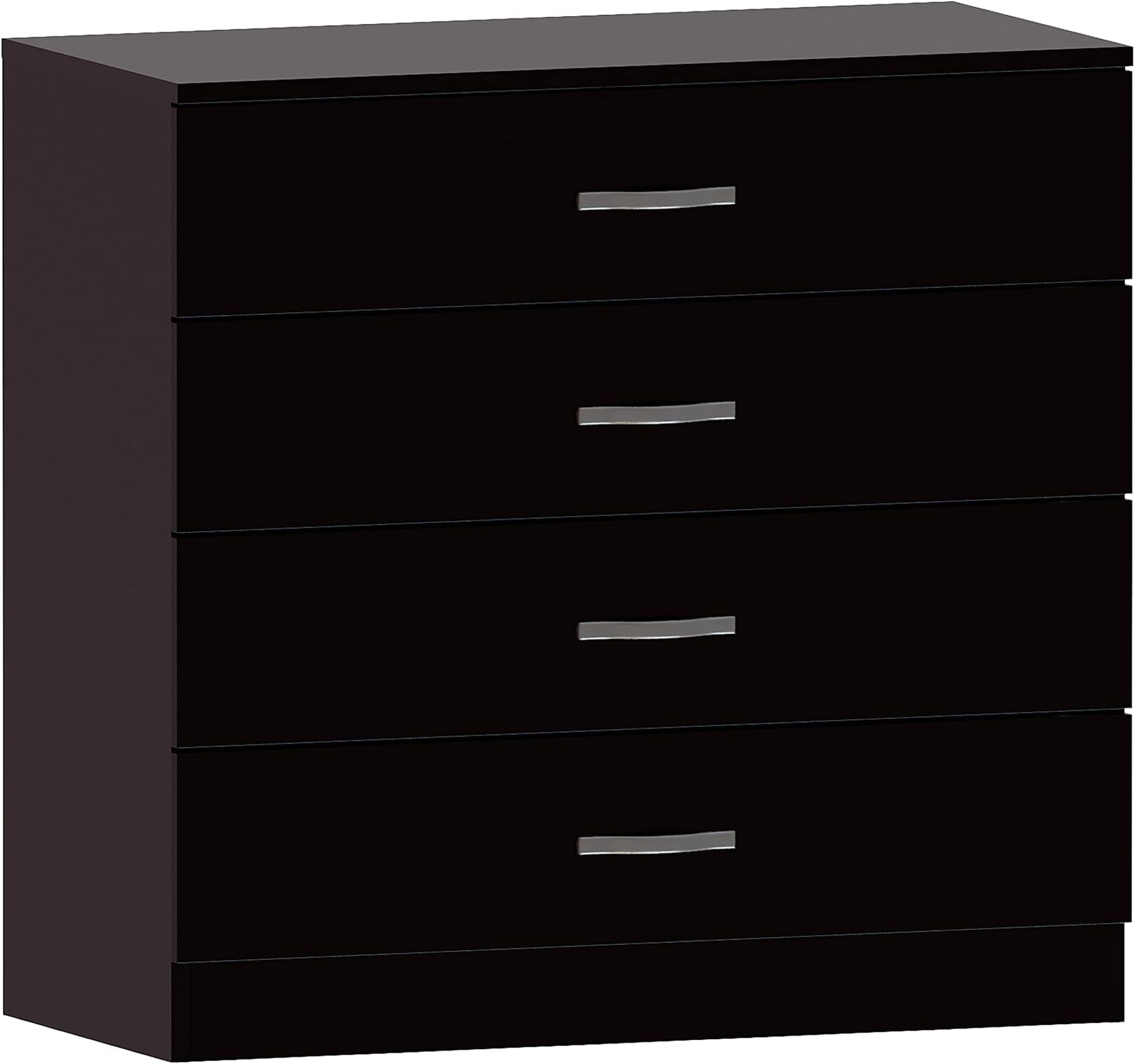 Vida Designs Riano 4 Drawer Chest of Drawers, Metal Handles and Runners, Anti-Bowing Drawer Support, Bedroom, Nursery Furniture, Black