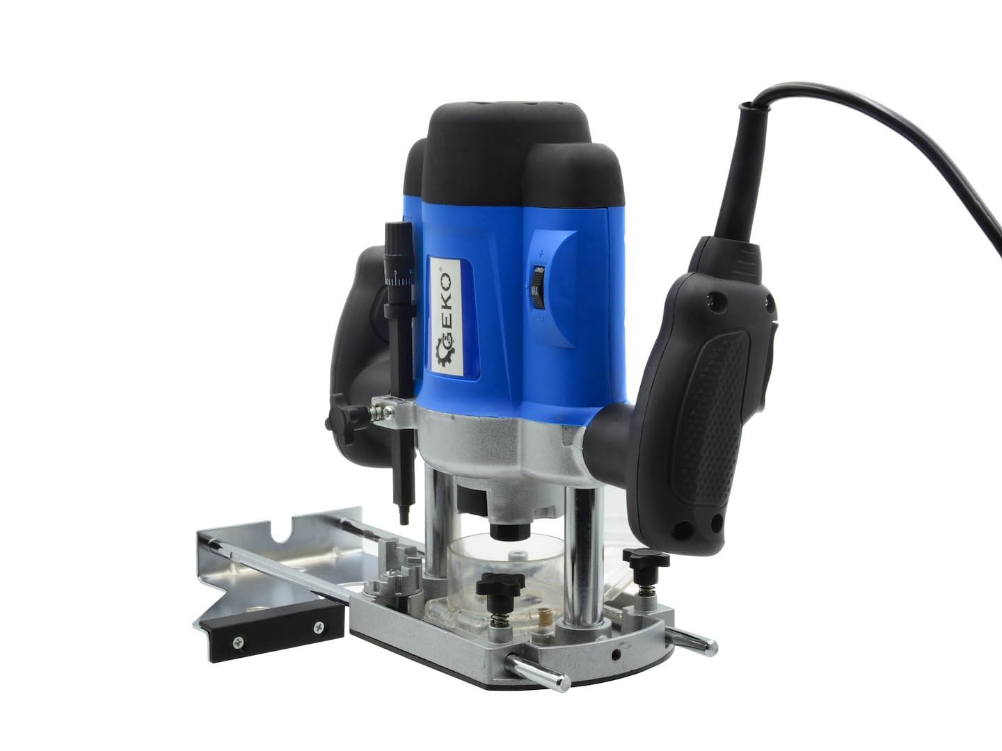 BSD Fresadora tupí eléctrica 1200W con ajuste de velocidad y profundidad, ideal para trabajos de precisión en madera, con capacidades de 16,000 a 30,000 rpm.