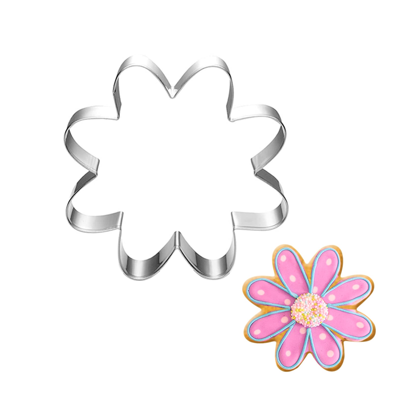 Juego de cortadores de galletas de margarita, 3.5 pulgadas, moldes de galletas de flores
