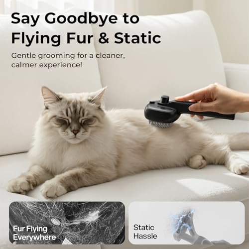 Image of Pecute Self-Cleaning Steam Dog Cat Brush for Heavy Shedding /Long Coats | Gentle, Undercoat removal & smoothing, Shedding control, For water-anxious pets, 2 cool mist modes, XL tank, 240-min runtime