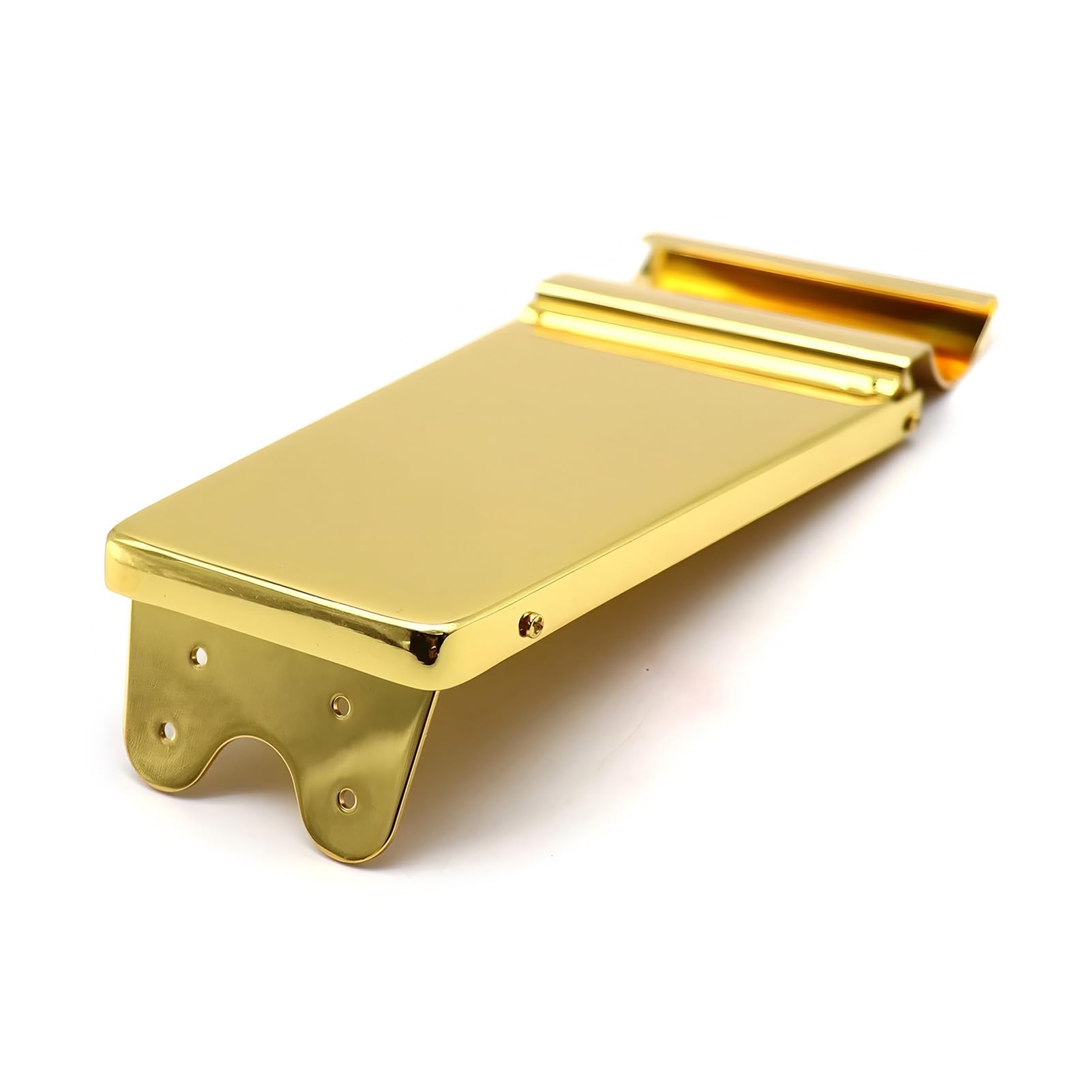 Puente Vibrato para Guitarra, Cordal de Trémolo de Latón Macizo, Puente de Guitarra Eléctrica con Mecanismo de Bloqueo Brazo de Trémolo para Guitarras ES SG Firebird Flying V (GOLD)