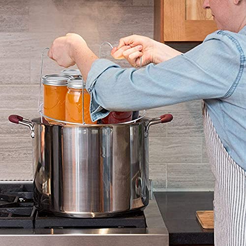 Kqcibz Canning Rack,Canning Jar Rack,Steamer Rack for Water Bath Canning or Pressure Canning,Fit for Kinds of Jars-Silver