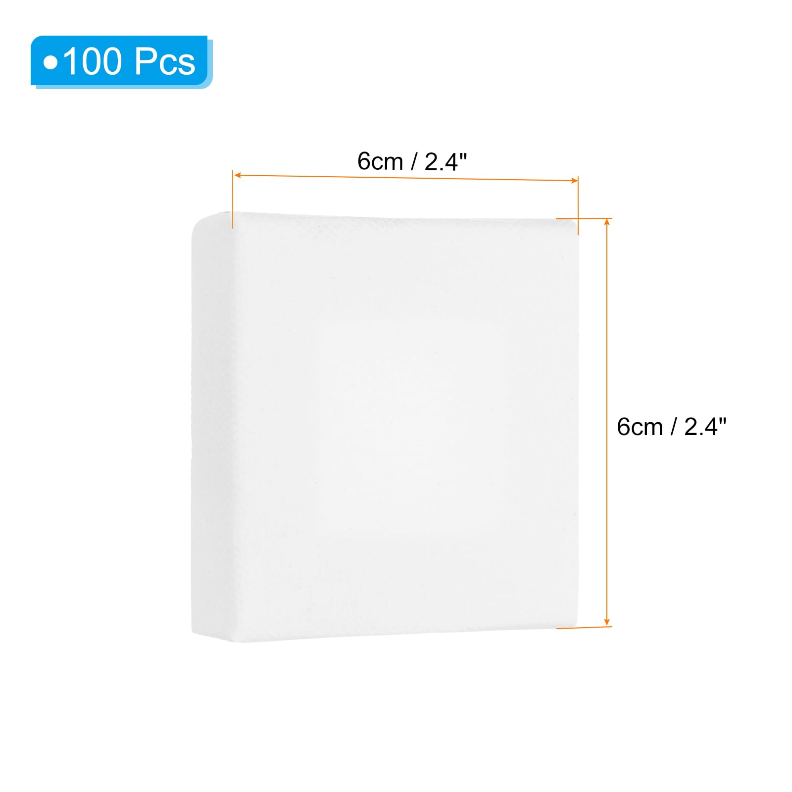 PATIKIL Lienzo Tensado, 100 Piezas 2.4" x 2.4" Lienzo Cuadrado Para Pintar Lienzo En Blanco Apretado Paneles De Lienzo De Algodón Para Pinturas Acrílicas Al Óleo Acuarelas, Blanco