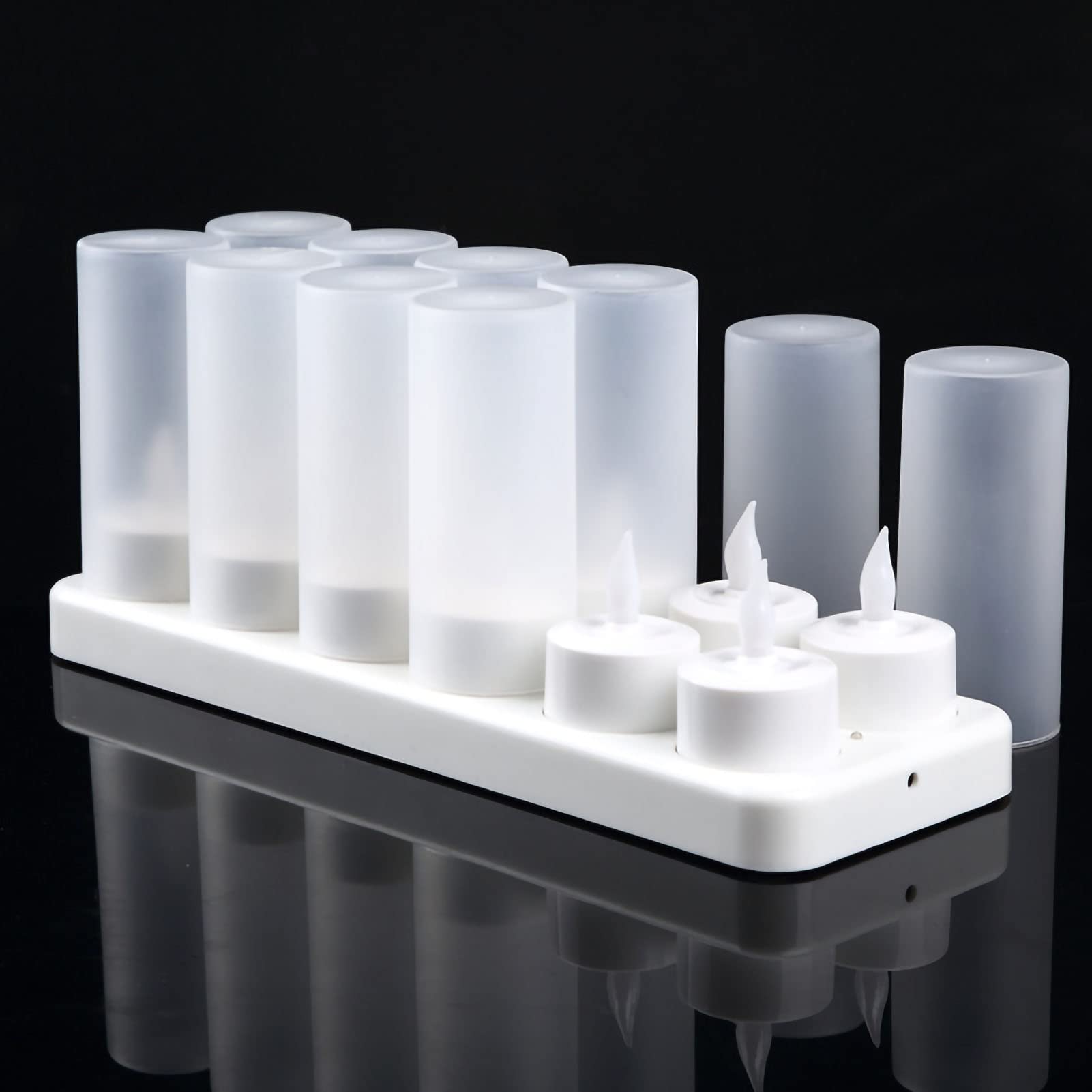 Bougies LED Rechargeables, Bougies Chauffe-plat électroniques (12