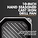 FINEX Cast Iron Lean Grill Pan, Pre-Seasoned - 10 in