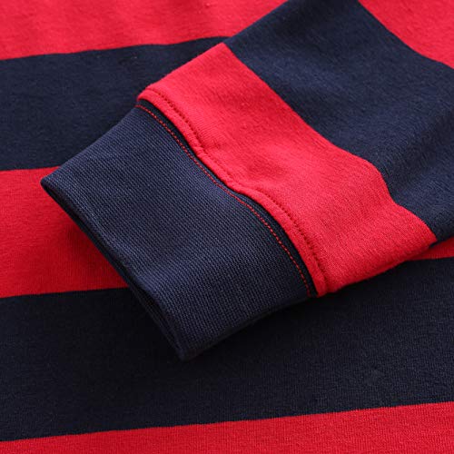 Image of Boys Rainbow Striped Shirt Cotton Long Sleeve T-Shirts