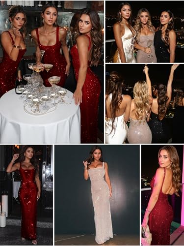 Image of Figdaw Glitter Mesh Bodycon Dress for Women Beach Vacations Birthday,Bachelorette Party