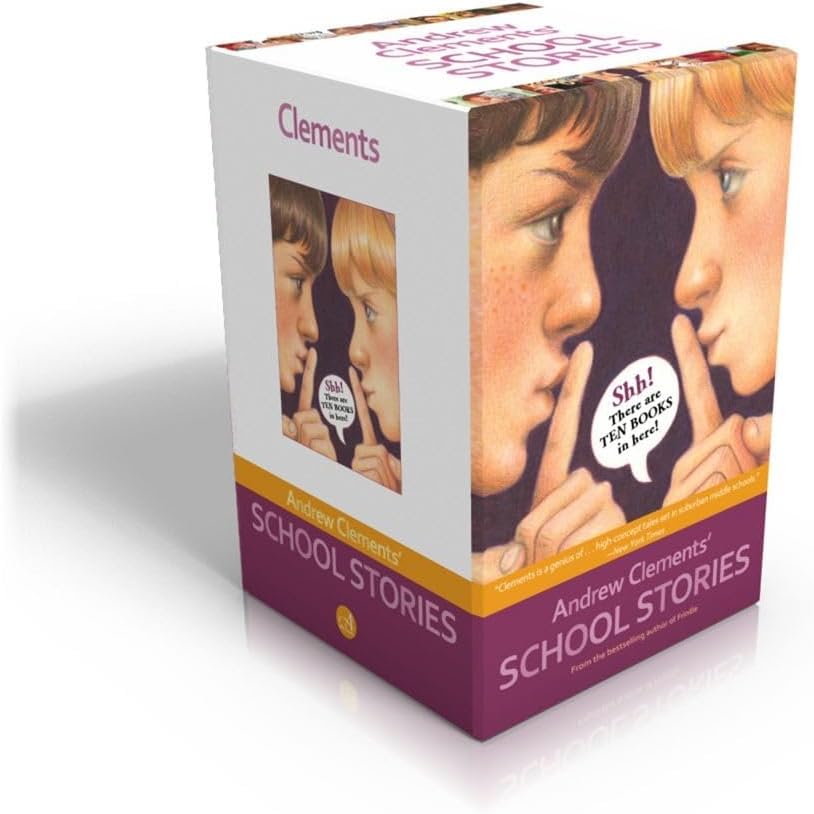 Andrew Clements' School Stories (Boxed Set): Frindle; Landry News; The Janitor's Boy; The School Story; A Week in the Woods; Lunch Money; Room One; No Talking; Lost and Found; Extra Credit