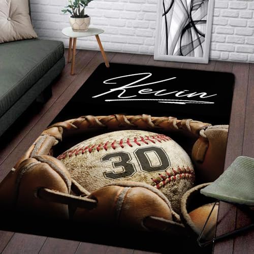 Tapete decorativo rectangular béisbol 3x5 pies miniatura 1