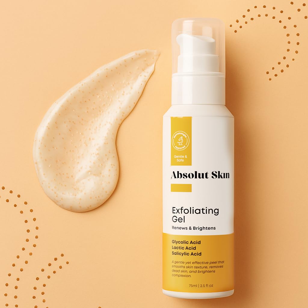 AbsolutSkin Exfoliating Gel – Gentle Peeling Gel with Glow Inducing Acids – Unclogs Pores, Smooths Texture & Brightens Skin – 100ml - Image 9