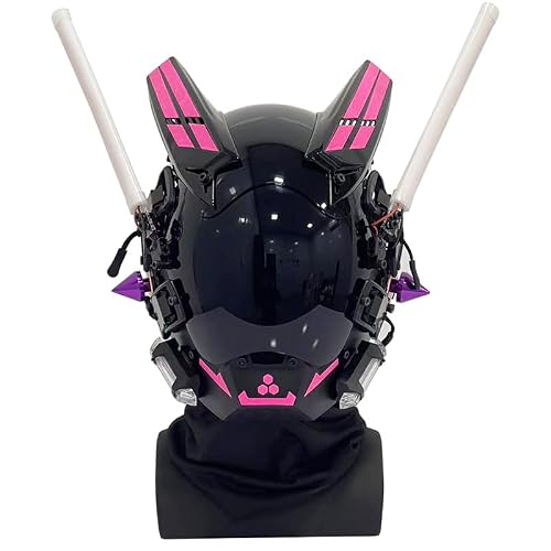 Masque punk pour cosplay à LED réglable pour Halloween, fête, carnaval pour homme et femme