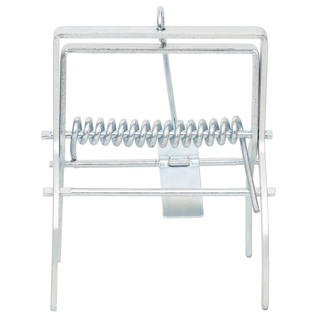 Maulwurffallen 4er Set silbern verzinkter Stahl 6 x 12 x 14 cm, Lebendfalle für Garten und Rasen, mechanische Auslöse Falle zum Schutz vor Maulwürfen