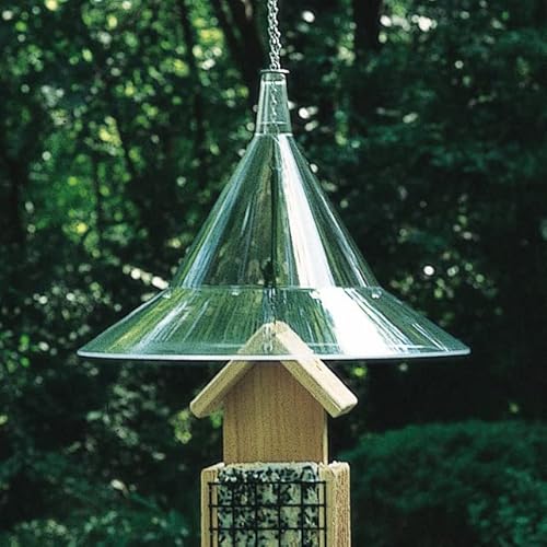 Squirrel Baffle For Protecting Hanging Bird Feeders & Bird Houses, Large 17" Durable Squirrel-Proof Guard, Weather Guard, By Arundale Products (Clear) #TOP5