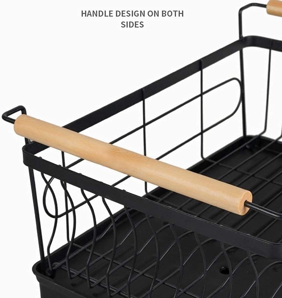 Scolapiatti Scaffale Per Piatti In Acciaio Inossidabile Scaffali Per Da Cucina Scarico Per Lavello Per Bacchette Cucchiai Stoccaggio Stendino Portaposate Cucina(Black)