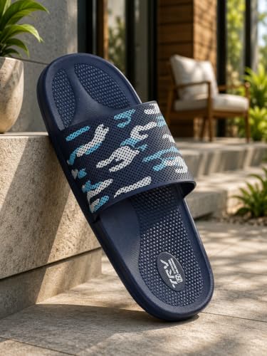 Image of TRV Classic Ultra Soft Sliders /Slippers with Cushion FootBed for Boys & Girls | Comfortable & Light Weight | Stylish & Anti-Skid | Waterproof & Everyday Flip Flops for Boys& Girls jungle