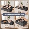 Sofá sin hueso de 108" con chaise, seccional modular nube, gris oscuro | Sofá seccional modular de asiento profundo para sala, sofá de pana tapizado para departamento, sofá convertible sin ensamblaje 8