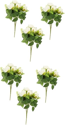 Garneck 6 pcs rose artificial flower fake flowers dandelion artificial silk bouquet fake flower arrangements false flowers table decoration