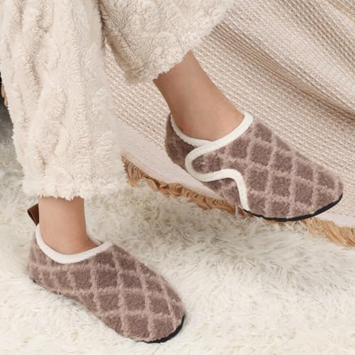 Image of Ibeauti Women Mens House Slippers Lightweight Comfy Barefoot Slipper Socks Rubber Sole House Shoes for Indoor /Outdoor Bedroom Travel