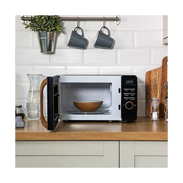 Russell Hobbs Manual Microwave with 5 Power Levels, Wood Effect Handle & Dials, Timer, Defrost Setting, Easy Clean - Image 8