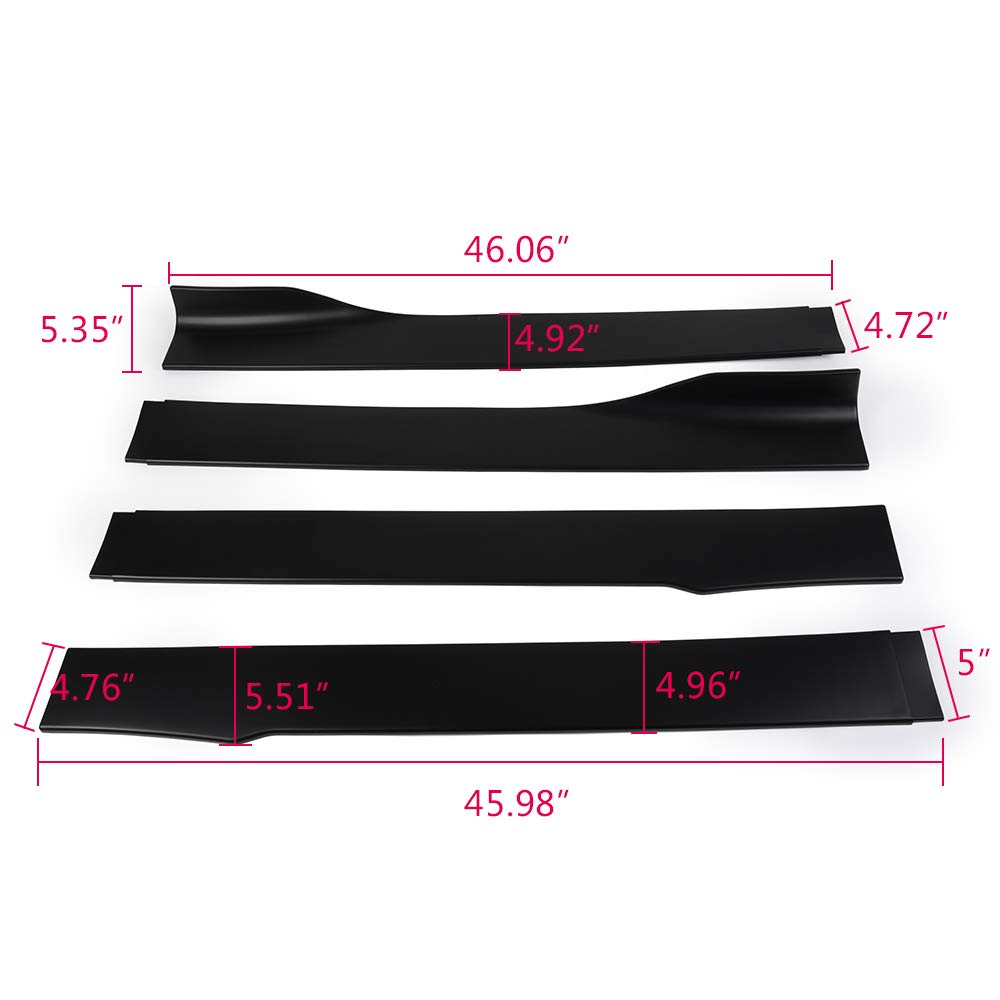 4Pack Universal (DoubleSided Tape NOT Included) Rocker Panel Extension