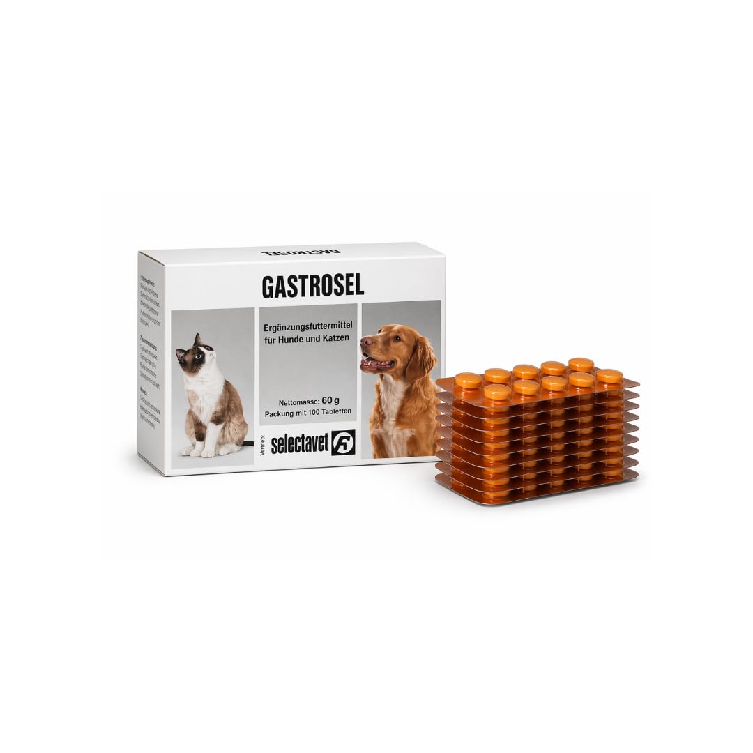 Gastrosel | 100 Tabletten | Ergänzungsfuttermittel für Hunde & Katzen | Mit Kaolinit & Magnesiumoxid