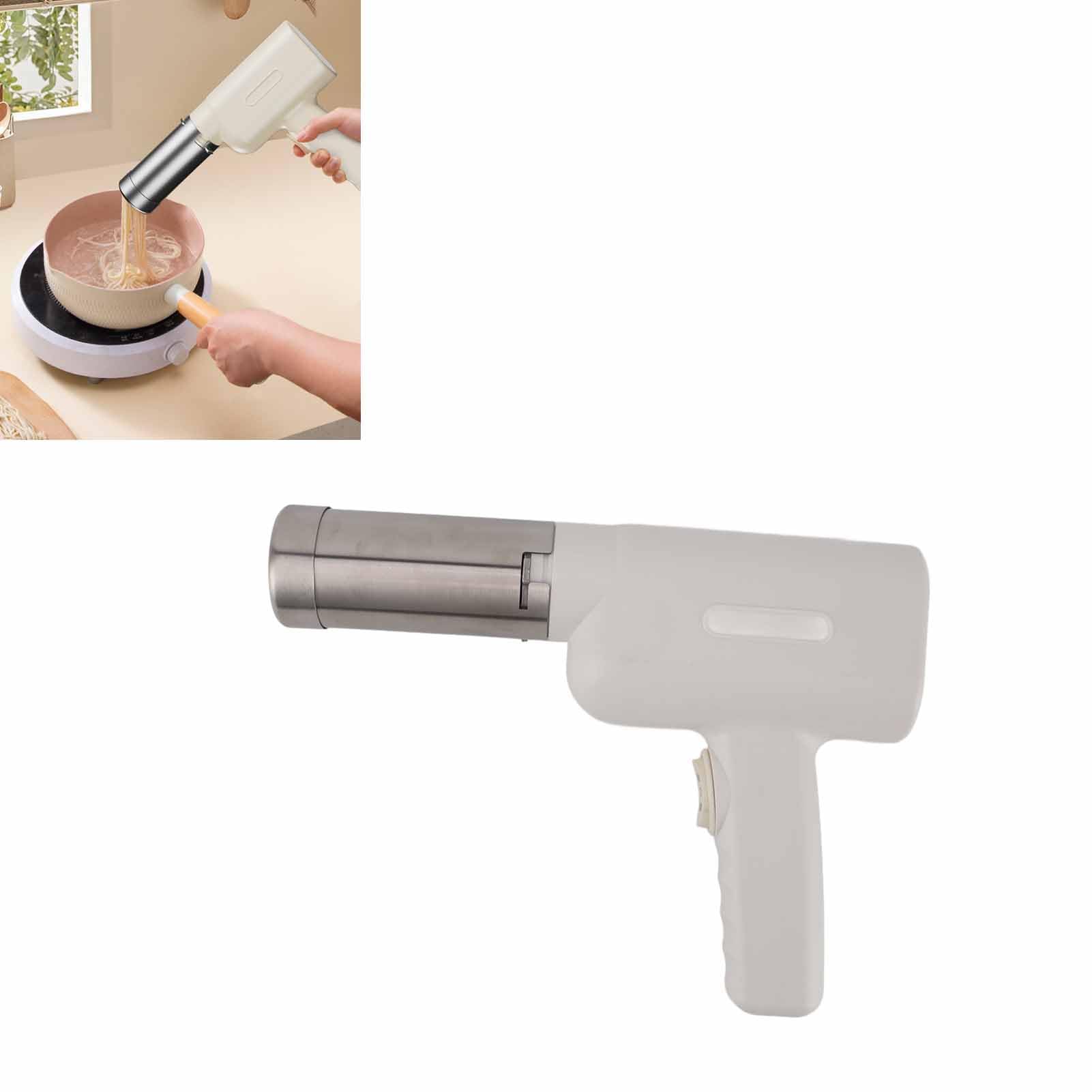 Generic Elektrische Nudelmaschine, Tragbare Automatische Handpressmaschine für die Familienküche, Edelstahl, 5 Stück Nudelformen (WHITE)