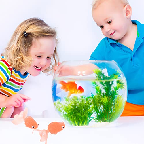 Gadpiparty 10Pcs Fake Goldfish, Rubber Fish, Soft Tpr Aquarium Decoration Kids Fishing Playset Realistic Tank Decor - Image 4