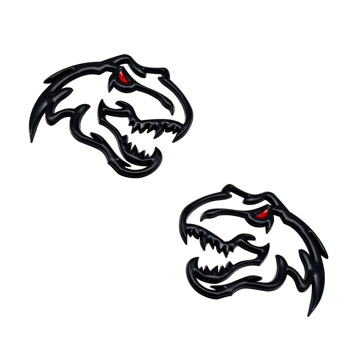 Buy 2Pcs Dinosaur 3D Emblem Decal Symbol HollowCarved with Red Eyes