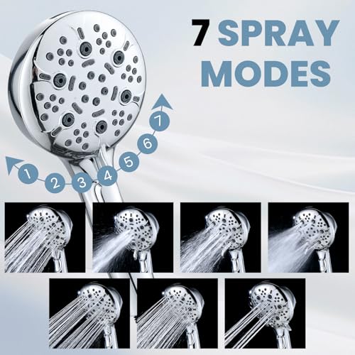 Ducha manual con manguera larga de 79 pulgadas, 7 modos miniatura 2