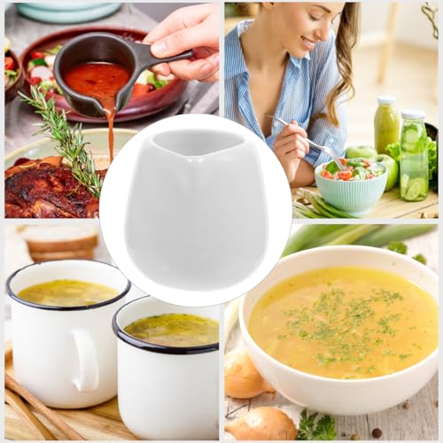 Ipetboom Mini White Ceramic Pitcher, 4pcs 1.7oz Ceramic Cream Jugs Porcelain Classic Creamers, Small Sauce Pitcher Serving Coffee Tea Milk Kitchen Serving Dispenser