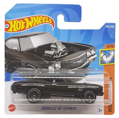 Hot Wheels - Chevelle SS Express - Muscle Mania 8/10 - HCV18 - Short Card - Negro - Mattel 2022