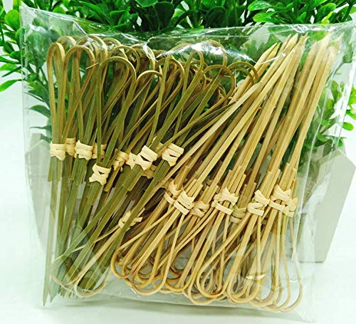 AILEXI Bâtonnets à cocktail en bois de 50 perles Fournitures pour la fête Volants, aliments, fruits, collations - Ciseaux en bambou