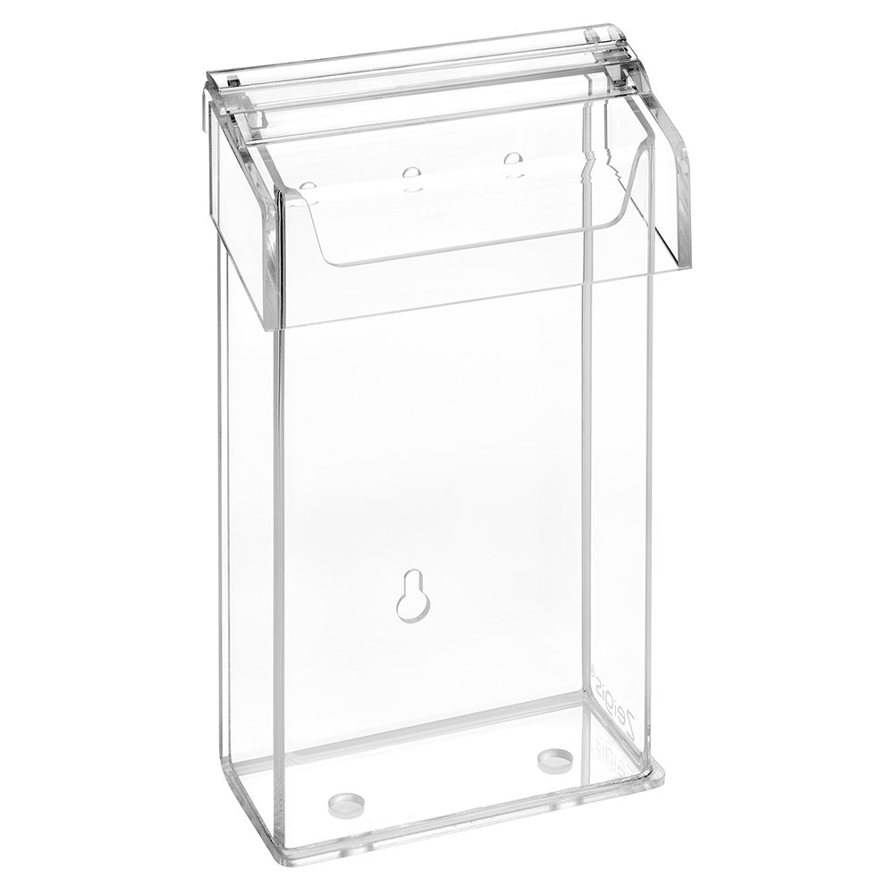 Zeigis Porta volantini DIN lungo, formato verticale, resistente alle intemperie, per esterni, con coperchio, in vetro acrilico trasparente