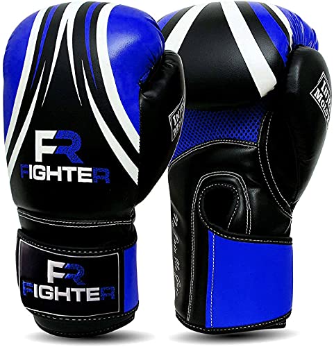 Fr Fighter Boxing Gloves Perfect For Mma Training, Punching Bag, Kickboxing, Muay Thai Boxing Gloves For Men, Women And Adult (Blue/Black, 6 Oz) #TOP14